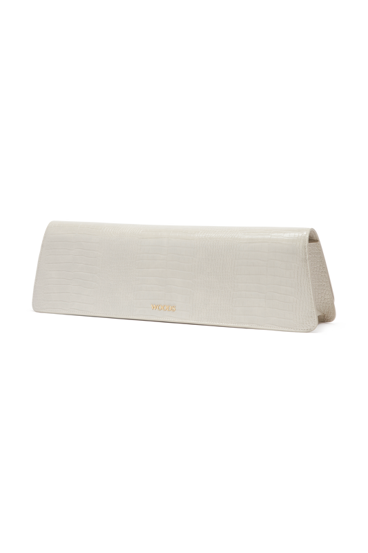 Tux Clutch Off-White Croco