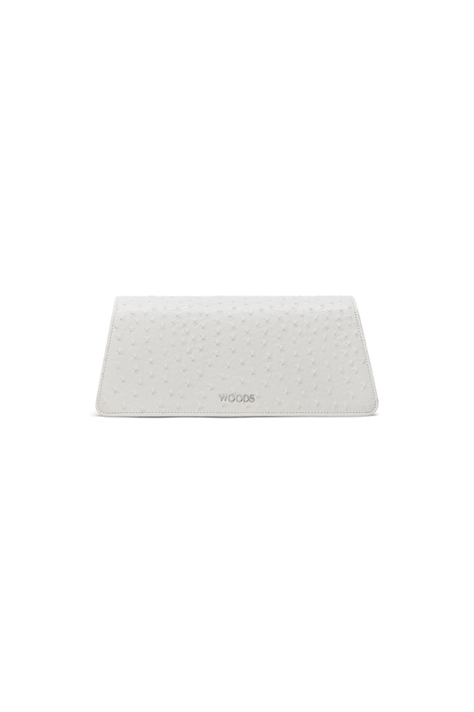 Tux Clutch Mini White Ostrich