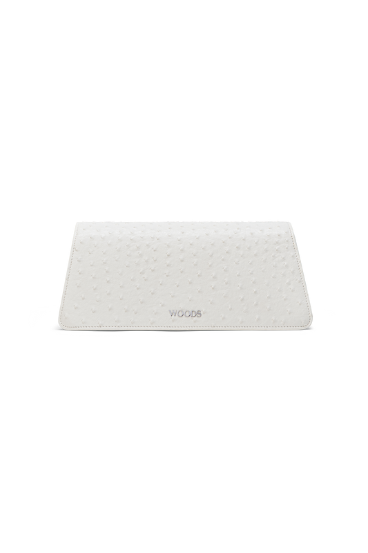 Tux Clutch Mini White Ostrich