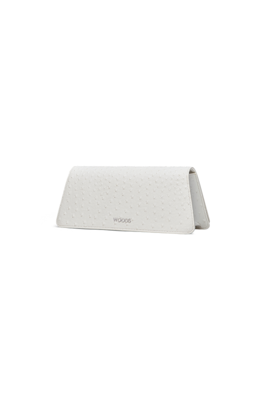 Tux Clutch Mini White Ostrich