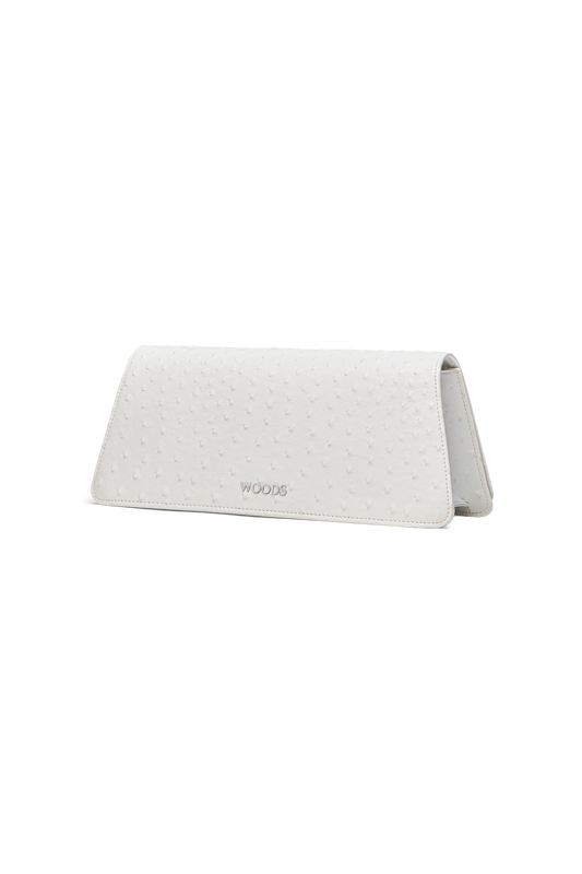 Tux Clutch Mini White Ostrich
