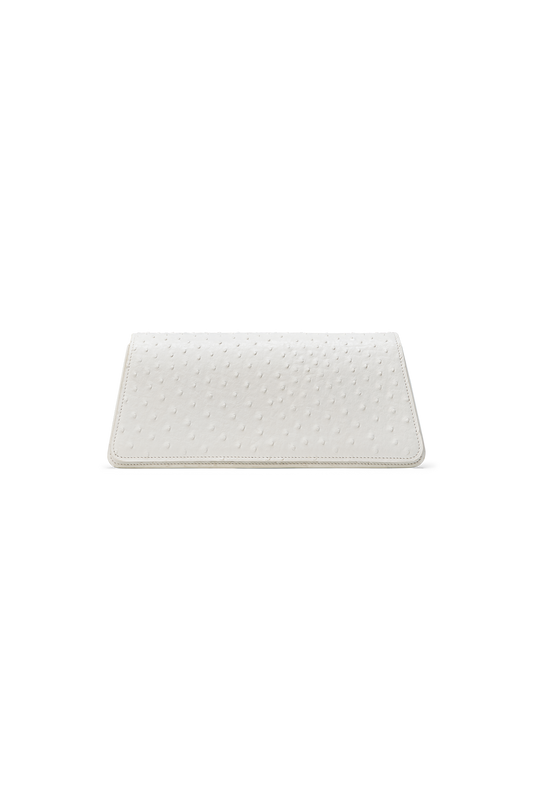 Tux Clutch Mini White Ostrich