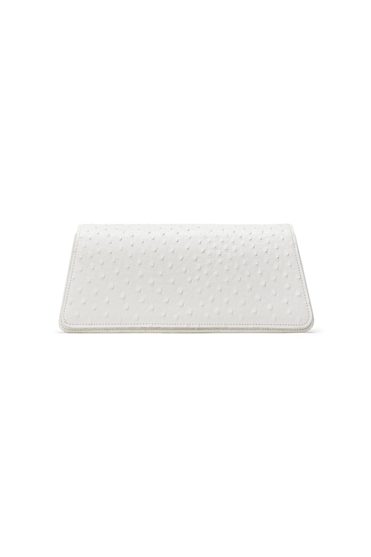 Tux Clutch Mini White Ostrich