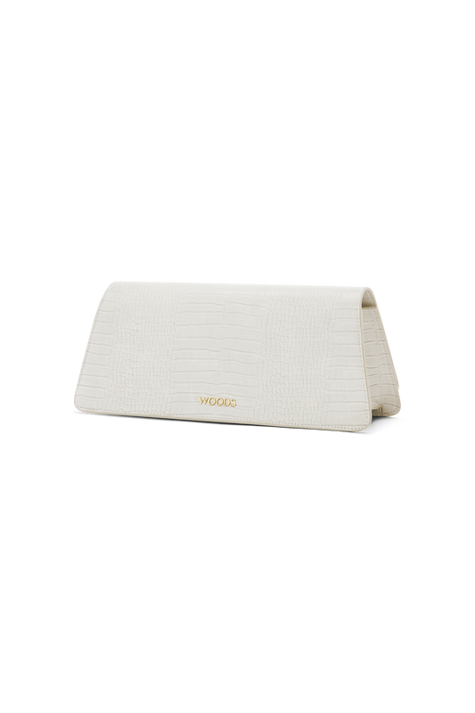 Tux Clutch Mini Off-White Croco