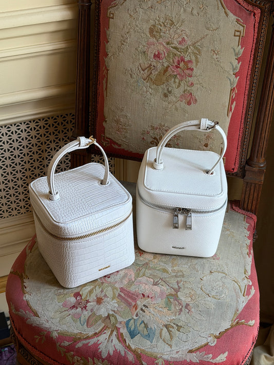 Box Purse Off-White Croco