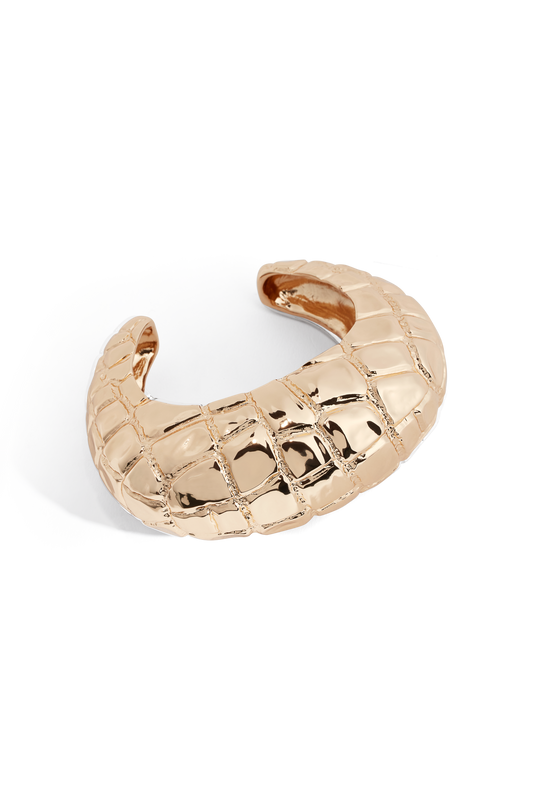 JUMBO CUFF GOLD CROCO