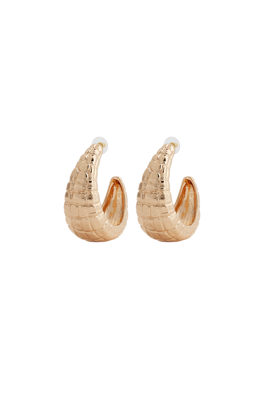 LARGE HOOP GOLD CROCO
