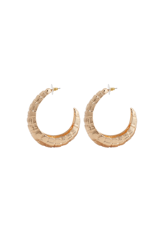LARGE HOOP GOLD CROCO