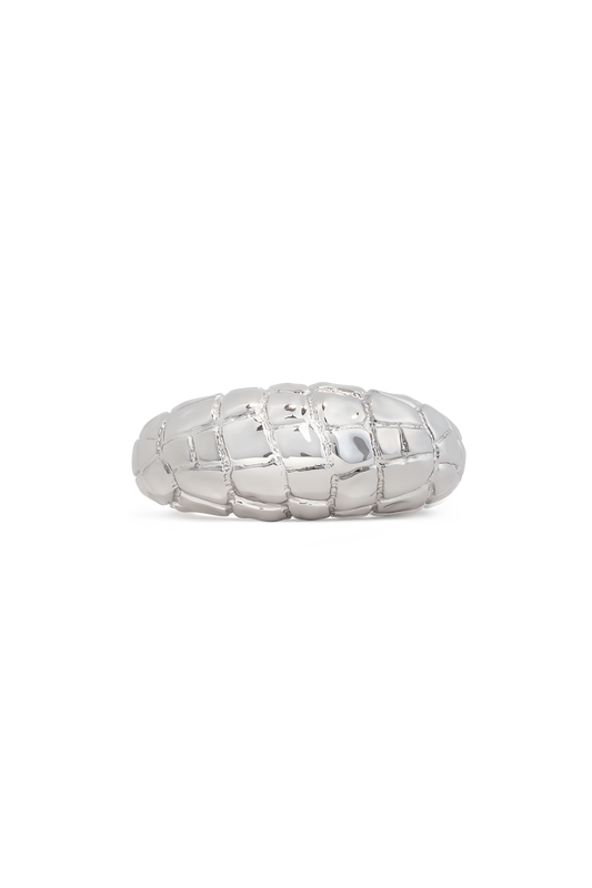 JUMBO CUFF SILVER CROCO