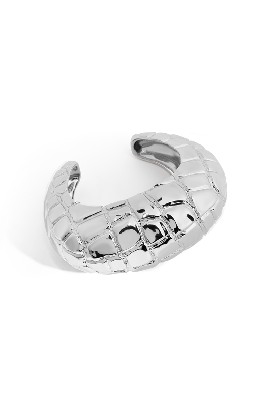 JUMBO CUFF SILVER CROCO