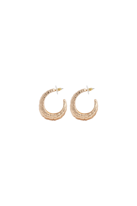 SMALL HOOP GOLD CROCO