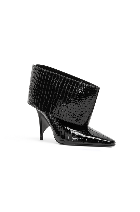 REV CUFF HEEL BLACK CROCO