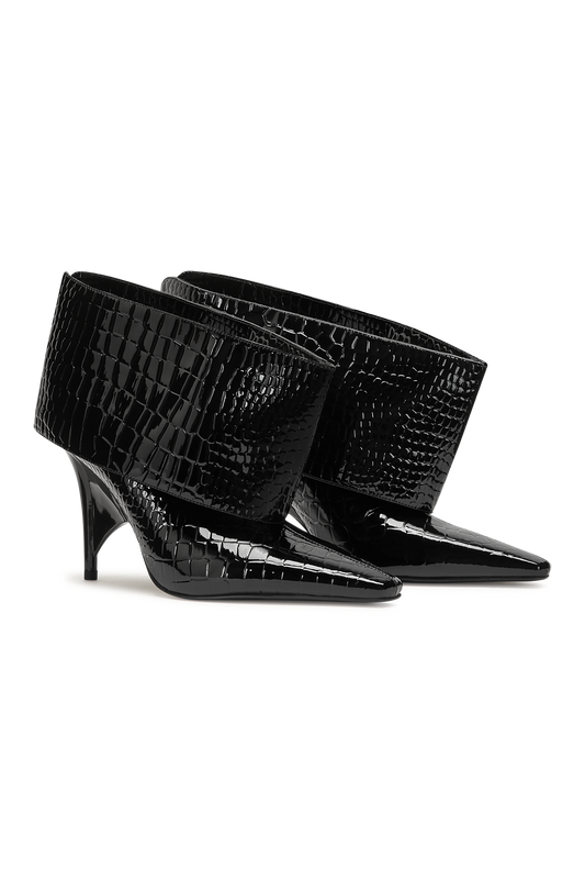 REV CUFF HEEL BLACK CROCO