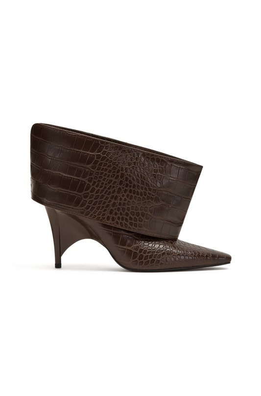 REV CUFF HEEL BROWN CROCO