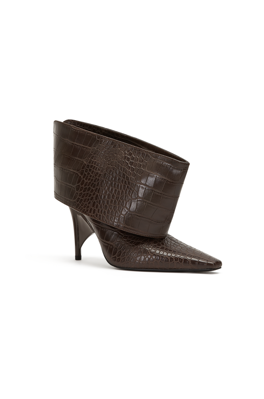 REV CUFF HEEL BROWN CROCO