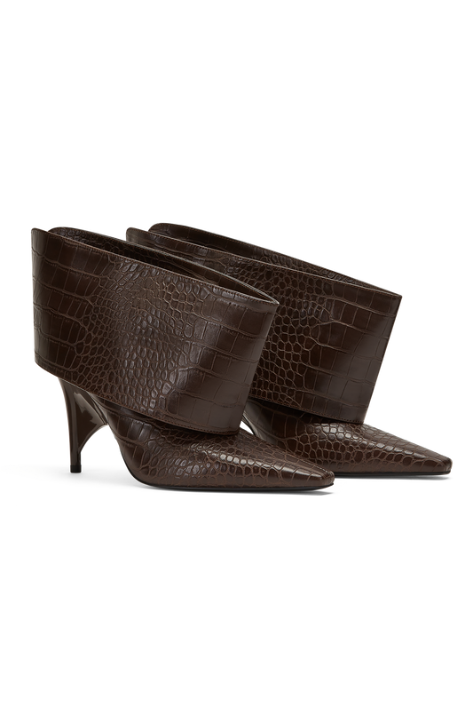 REV CUFF HEEL BROWN CROCO