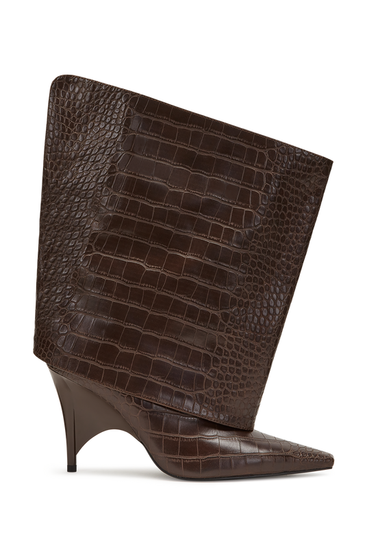 REV MIDI BOOT BROWN CROCO
