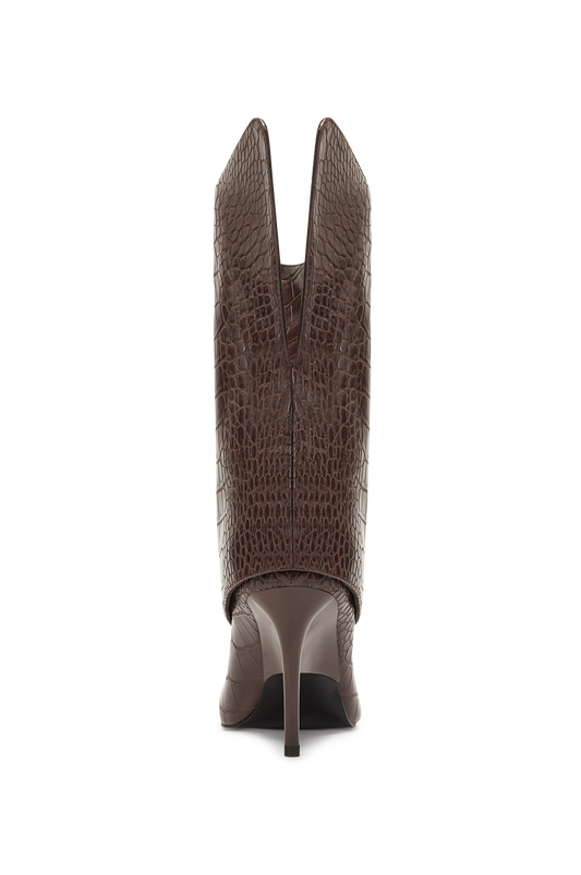 REV MIDI BOOT BROWN CROCO