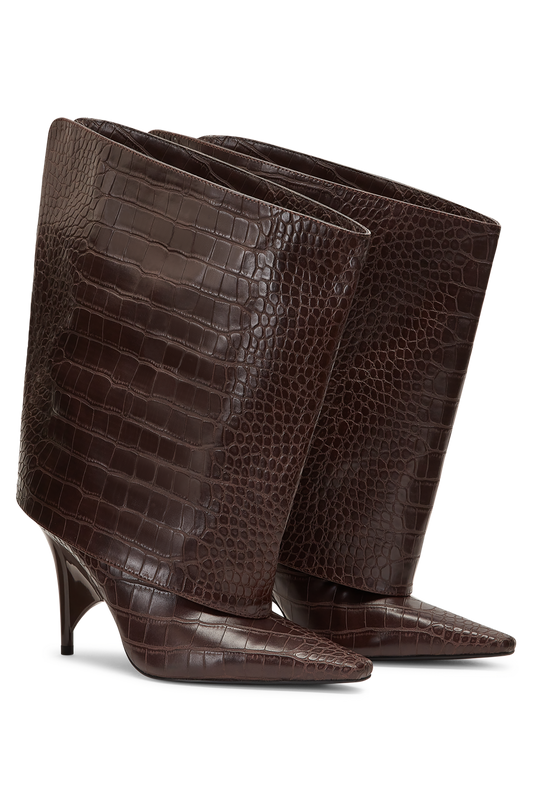 REV MIDI BOOT BROWN CROCO
