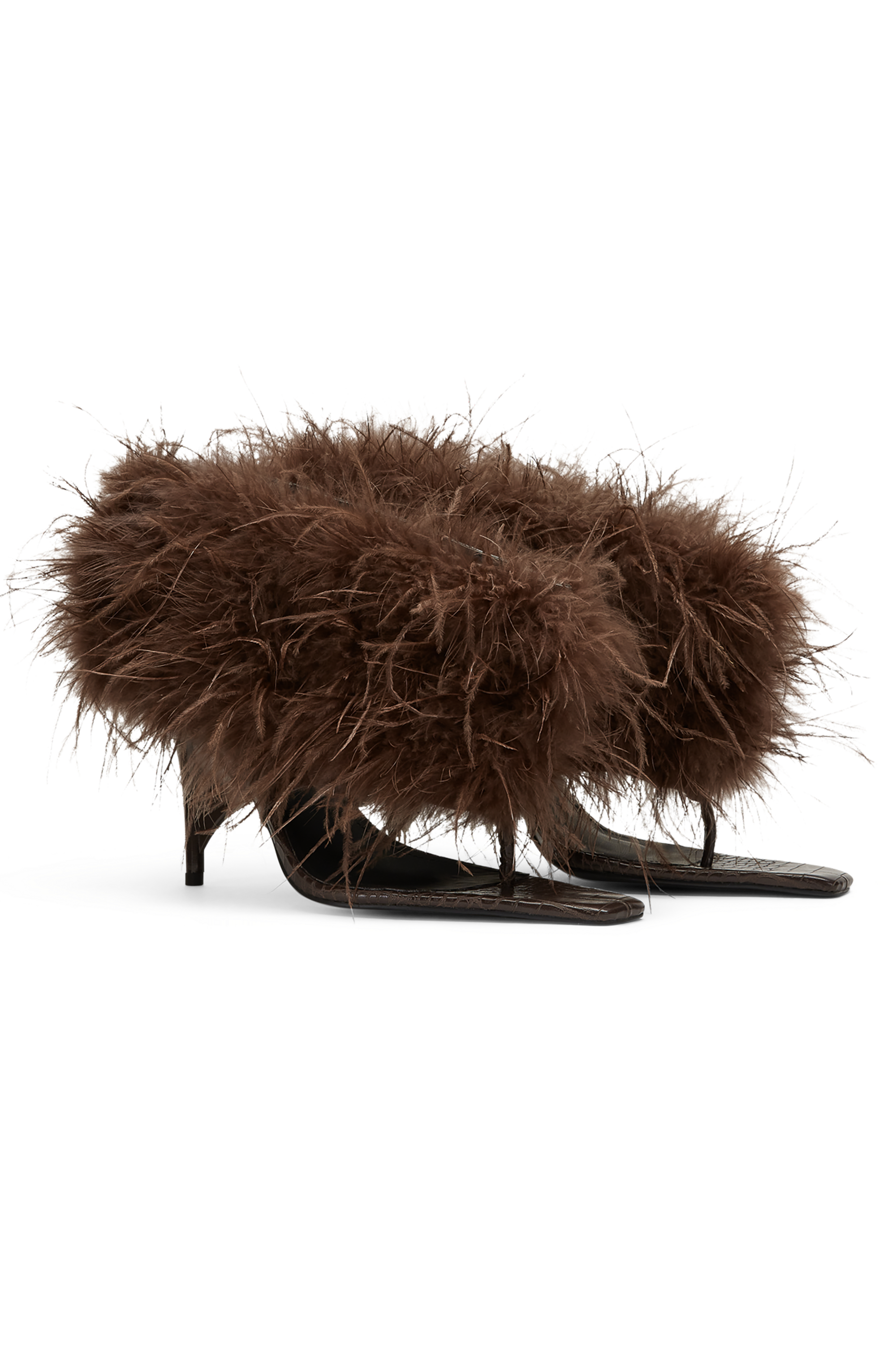 STUNT SANDAL BROWN FEATHER