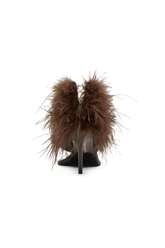 STUNT SANDAL BROWN FEATHER