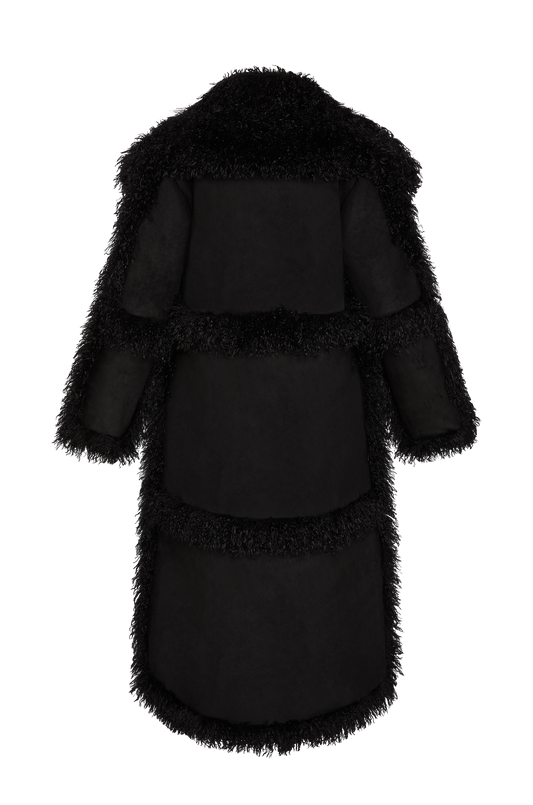 MONGOLIAN FAUX FUR JACKET  - MIDNIGHT